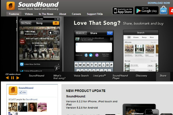 SoundHound phone app