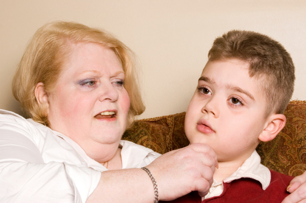 Child with autism with his grandma