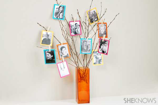 Colorful family picture tree