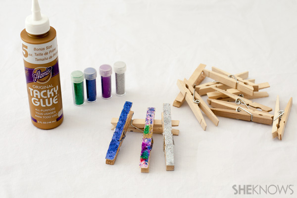 Glitter clothes pins