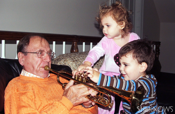 Grandpa with kids