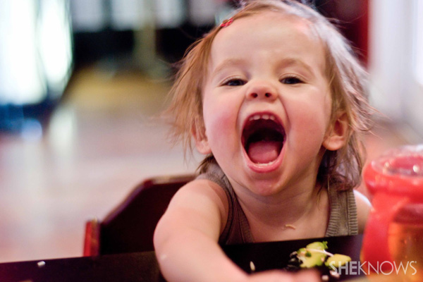 Toddler at sushi bar