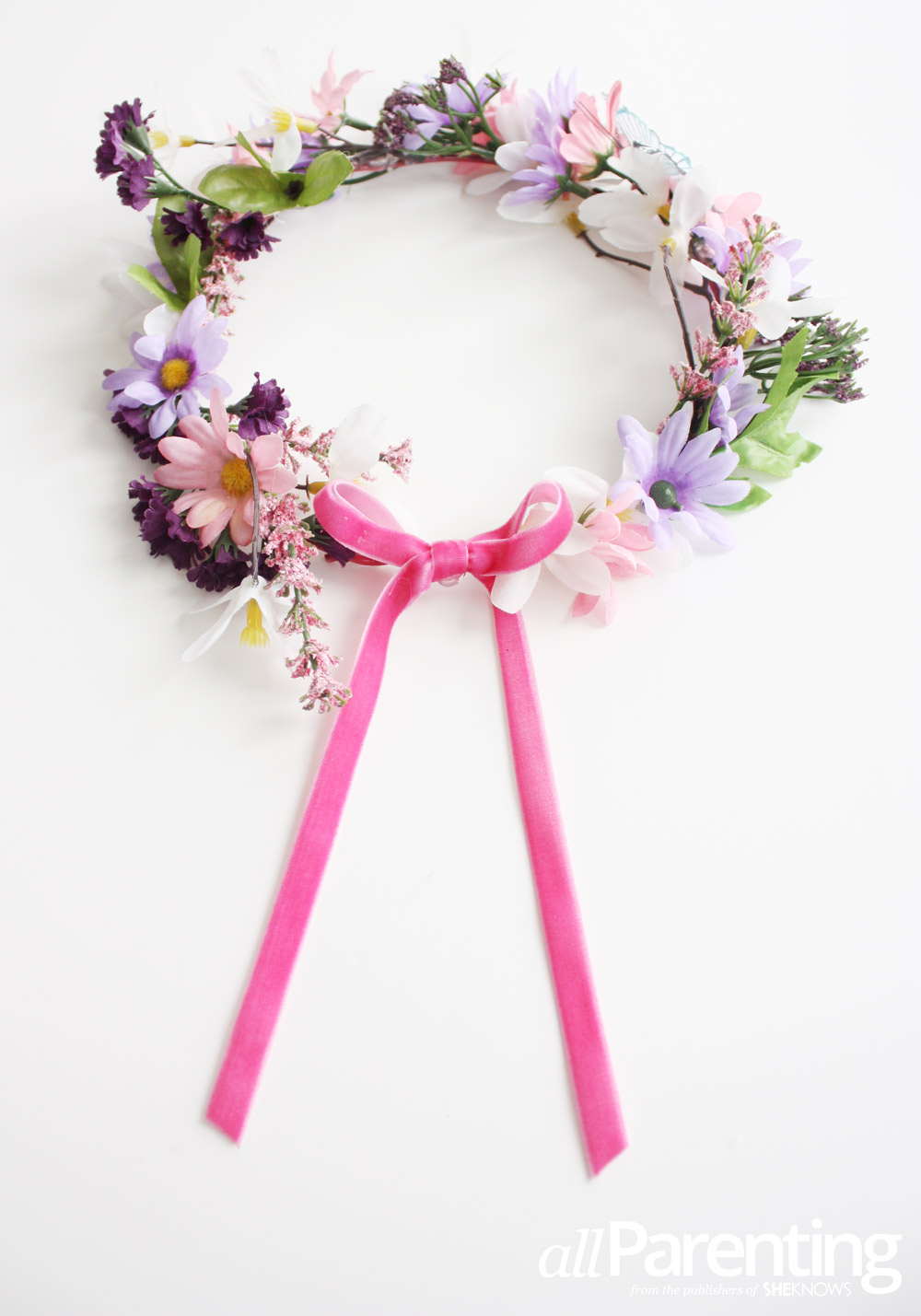 flower crown with ribbon