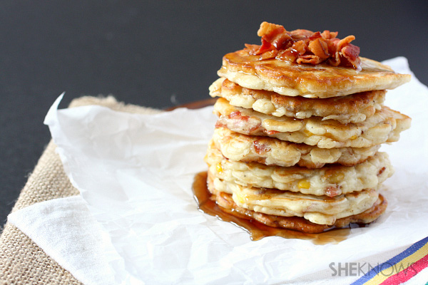 corn and bacon pancakes