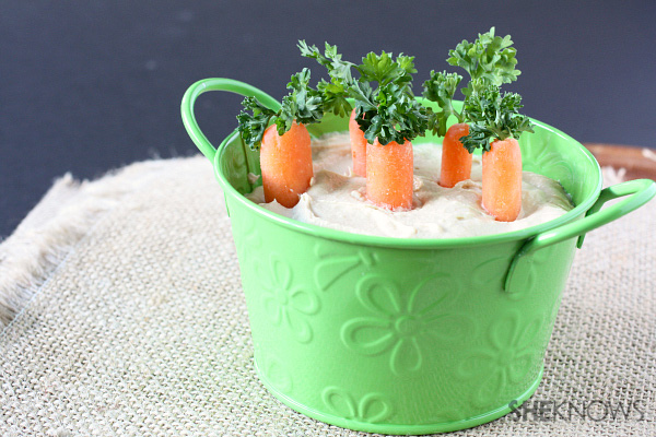 carrots in homemade hummus