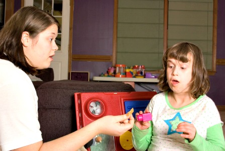 Child with autism in therapy