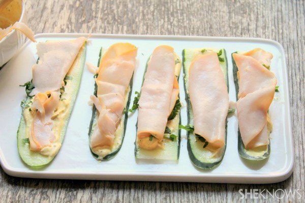 Cucumber roll ups with Greek Yogurt