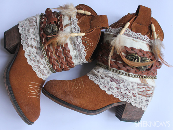 DIY bohemian boots