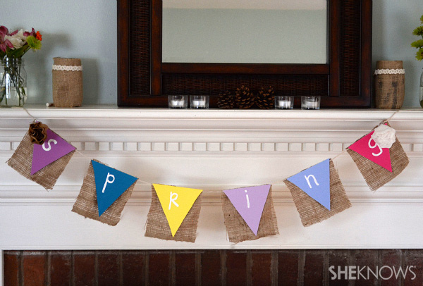DIY Spring mantel sign
