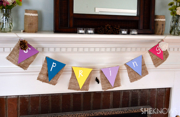 DIY Spring mantel sign