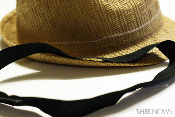 DIY ribbon straw fedora