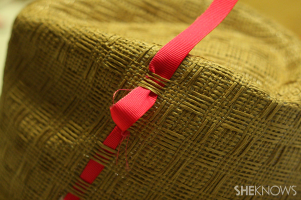 DIY ribbon straw fedora