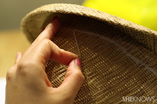 DIY ribbon straw fedora