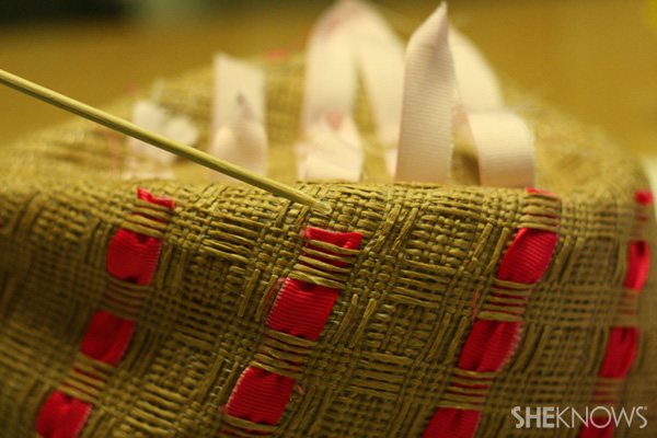 DIY ribbon straw fedora