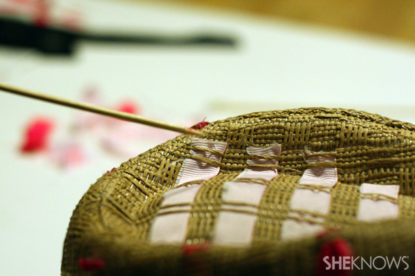 DIY ribbon straw fedora