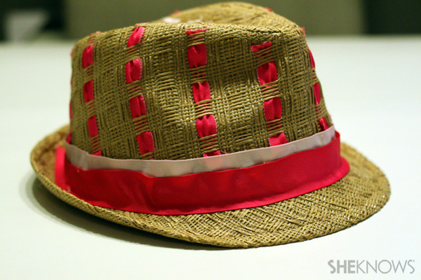 DIY ribbon straw fedora