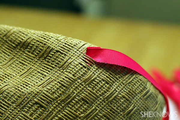 DIY ribbon straw fedora
