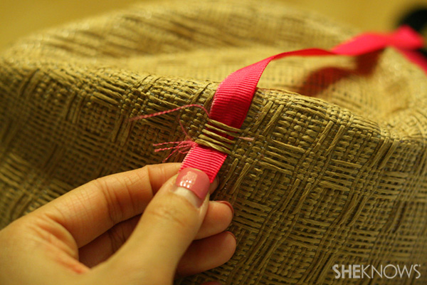 DIY ribbon straw fedora