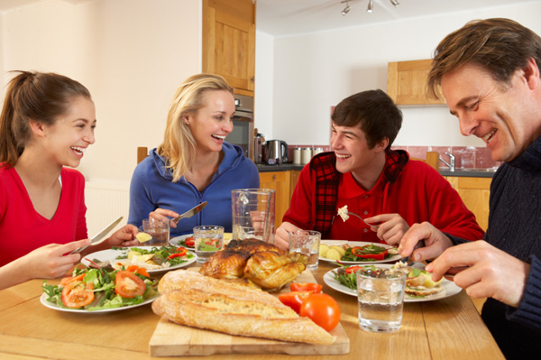 Family having dinner