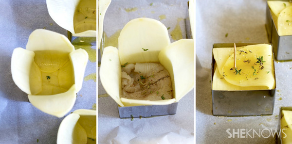 fish and potato squares step