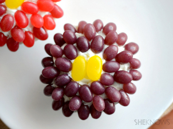 Jelly bean flower cupcakes