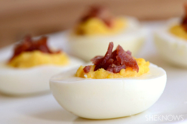 Bacon & cheese deviled eggs