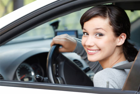 young woman driving