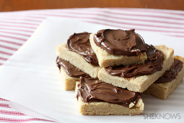 brown sugar shortbread with Nutella