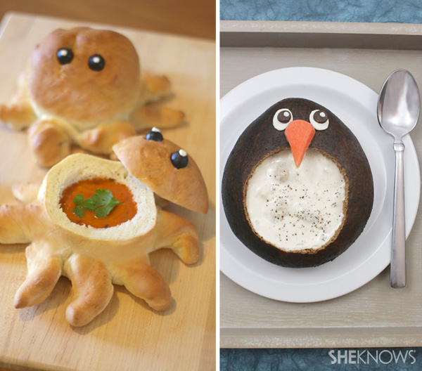 Octopus and pengquin bread bowl recipe