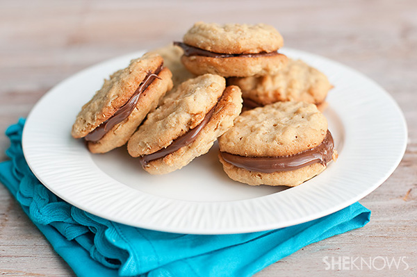 peanut butter nutella sandwich cookies