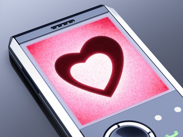 Heart on phone