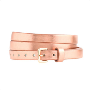 J. Crew Metallic Rose Skinny Leather Belt