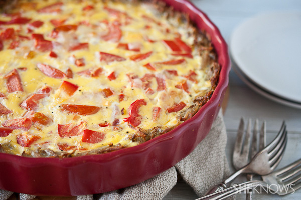 Quiche with Hash Brown Crust