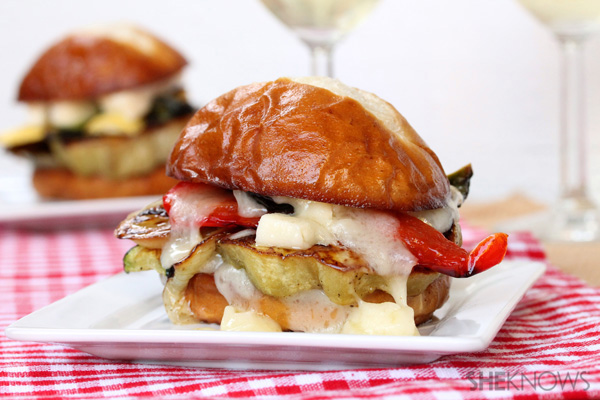 Roasted Veggie and Brie Sliders