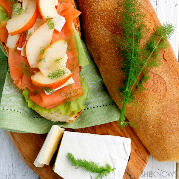 salmon, pear and brie panino