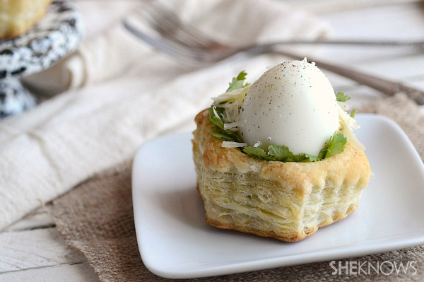 Savory eggs in a nest