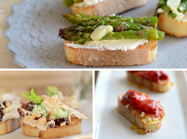 Springtime crostini 3 ways