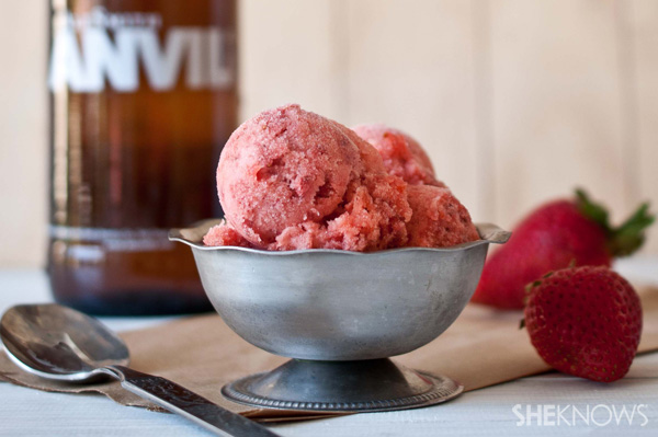 strawberry beer sorbet