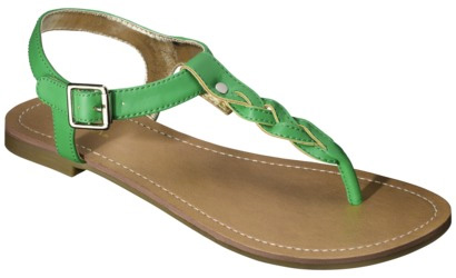 Target green braided sandal