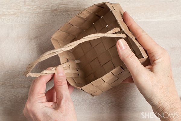 Upcycled grocery bag Easter basket