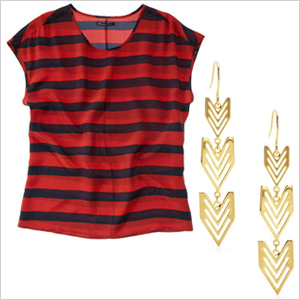 Black and red tee