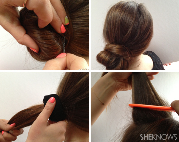 DIY Wedding hair style - chic sock bun