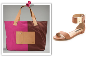 Color block tote