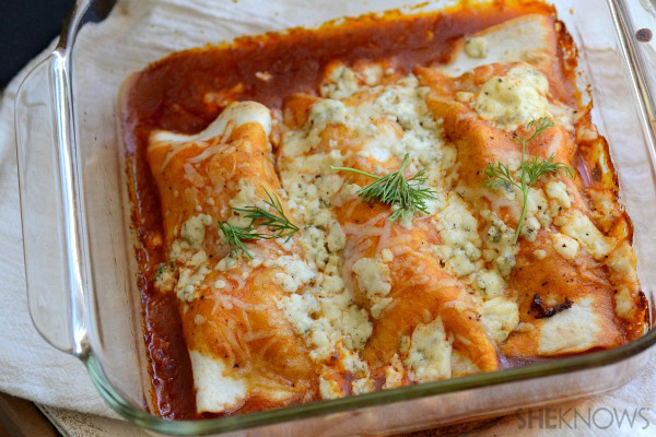 Buffalo chicken enchiladas