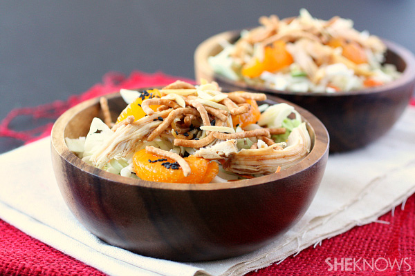 Chinese chicken salad with spicy Asian dressing