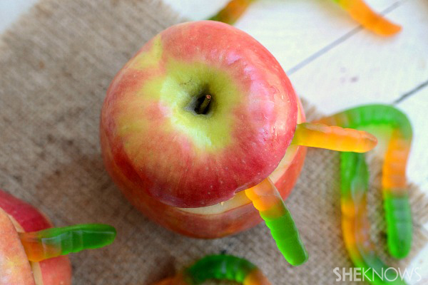 Rotten gummy worm apples