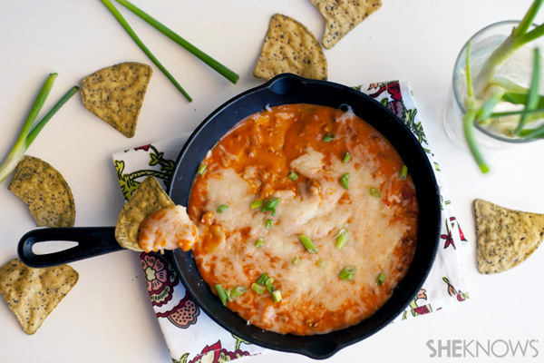 Roasted poblano and chorizo queso fundido