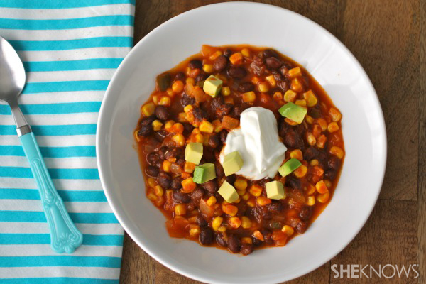 Spicy black bean vegetarian chili
