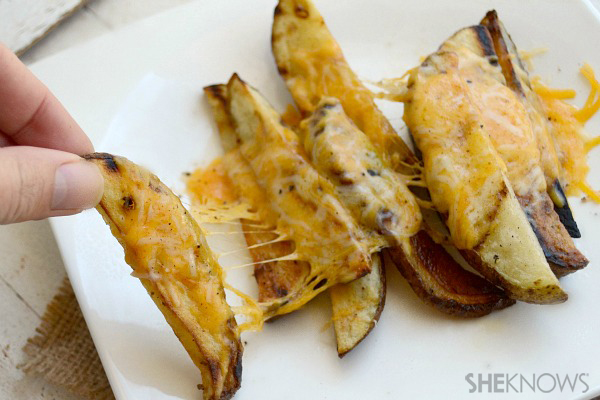 Grilled cheesy potato wedges