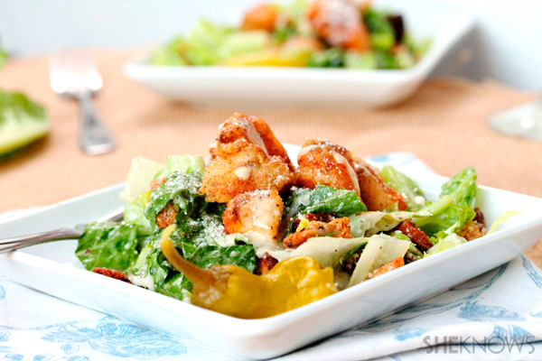 Chicken nugget Caesar salad recipe